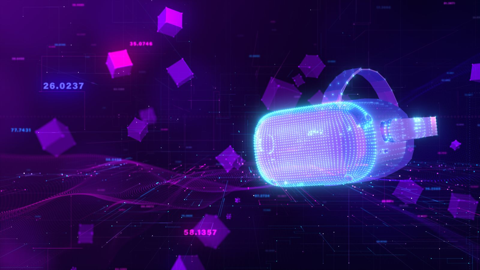 A VR with Future Technology background.